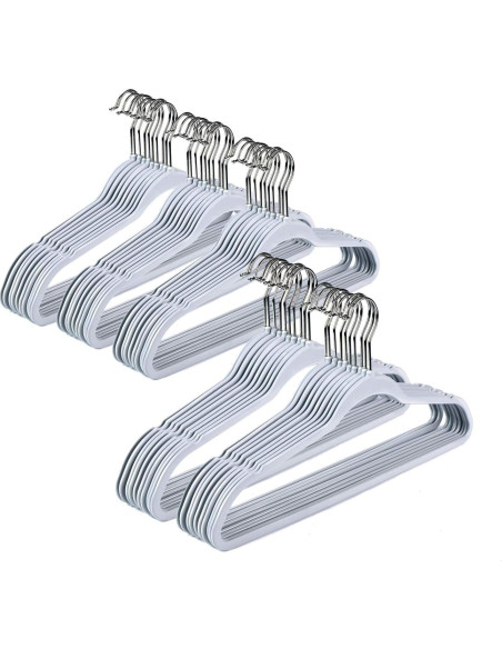 Juego de 50 Perchas de Plástico Quality Hangers Gris 44.5cm