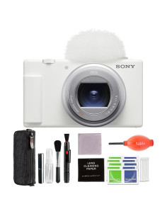 Cámara Vlog Sony ZV-1 II Blanca con Accesorios y Paquete de Viaje