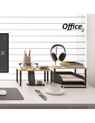 Organizador de Gabinete SUYU Set de 2 Estantes de Bambú