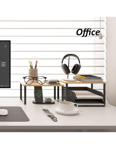 Organizador de Gabinete SUYU Set de 2 Estantes de Bambú