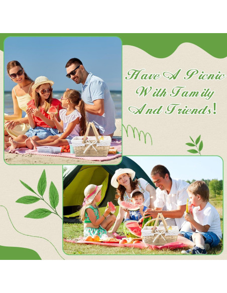 Cesta de Picnic LOYIM 32 cm con Asas Plegables y Forro Blanco