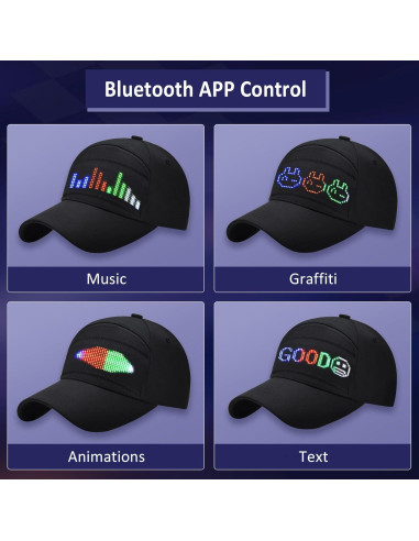 Gorra LED Inteligente GOTUS con Control APP Bluetooth Multicolor