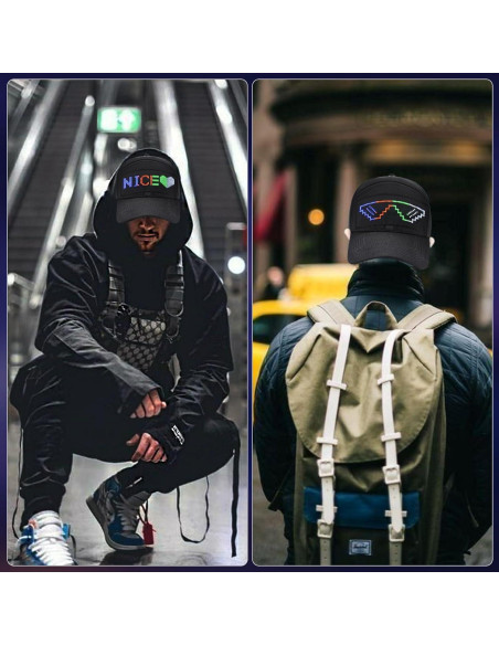 Gorra LED Inteligente GOTUS con Control APP Bluetooth Multicolor