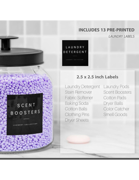 Juego de 4 Tarros de Vidrio LUXENEST para Lavandería 1.81 kg