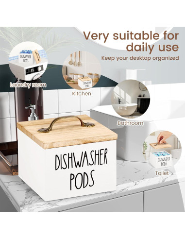 Soporte para Cápsulas de Lavavajillas LYIYEYAN Blanco 14x13x11cm