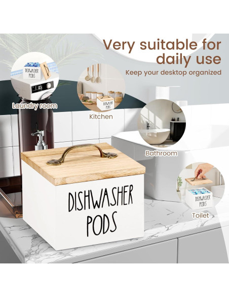 Soporte para Cápsulas de Lavavajillas LYIYEYAN Blanco 14x13x11cm