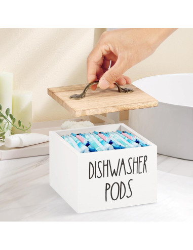 Soporte para Cápsulas de Lavavajillas LYIYEYAN Blanco 14x13x11cm