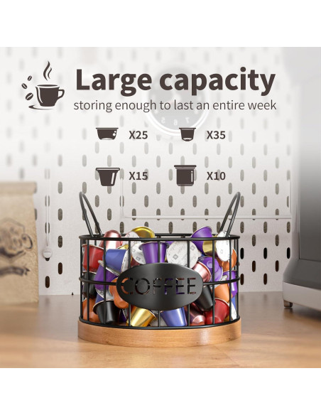 Soporte para cápsulas de café APOIMNA negro 12.7x12.7 cm