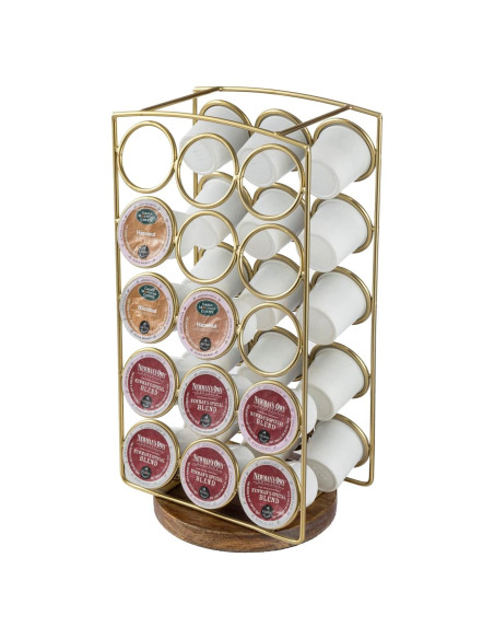 Soporte para cápsulas de café MyGift de metal y madera 30 unidades