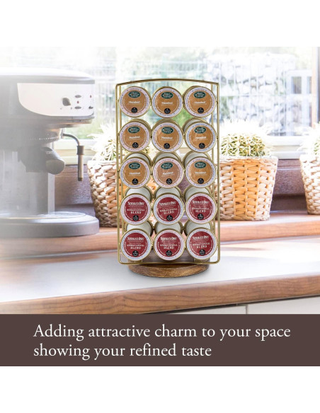 Soporte para cápsulas de café MyGift de metal y madera 30 unidades