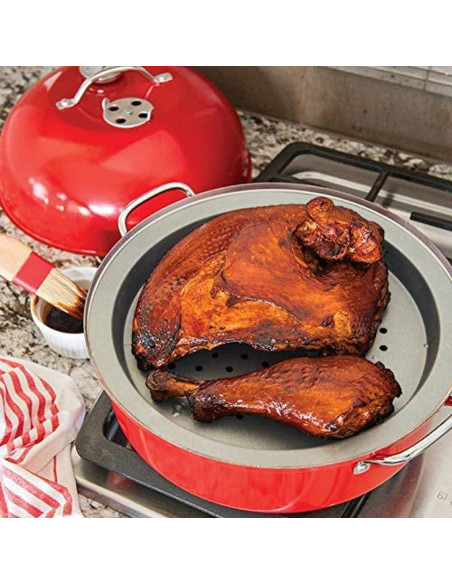 Ahumador de Kettle Nordic Ware 17.78x33.02cm Rojo