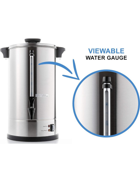 Cafetera Percoladora SYBO SR-CP-100B 16L Acero Inoxidable