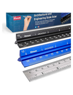 Juego de Reglas de Escala Arquitectónica Khnum 30 cm Aluminio