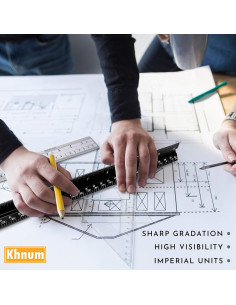 Juego de Reglas de Escala Arquitectónica Khnum 30 cm Aluminio 2