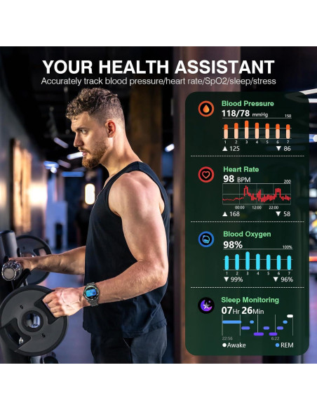 Reloj Inteligente SOUYIE H66 para Hombres, Pantalla AMOLED 1.19"