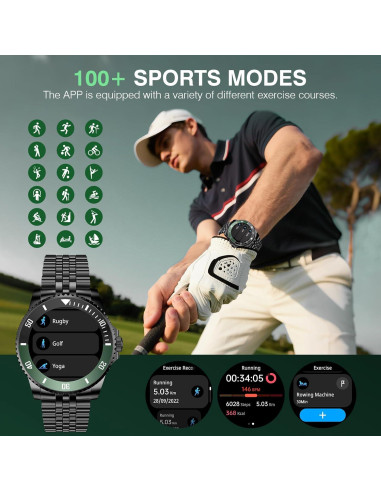 Reloj Inteligente SOUYIE H66 para Hombres, Pantalla AMOLED 1.19"