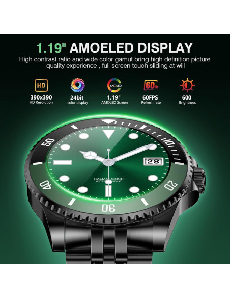 Reloj Inteligente SOUYIE H66 para Hombres, Pantalla AMOLED 1.19"