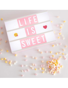 Caja de Luz LED Rosa con 400 Letras y Emojis - BONNYCO 2