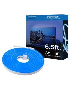 Luz LED flexible Enbrighten 1.98m USB Azul para juegos