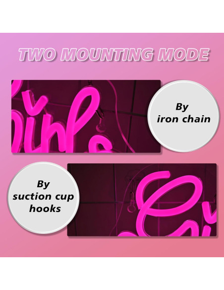 Letrero de Neón LED Rosa 'Las Chicas Solo Quieren Divertirse' 36.8x31.8cm Letrero de Neón LED Rosa 'Las Chicas Solo Quieren Divertirse' 36.8x31.8cm