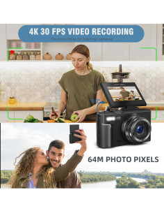 Cámara Digital 4K UIKICON W08 con Autofocus y 18X Zoom 2