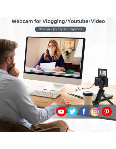 Cámara Digital 4K UIKICON W08 con Autofocus y 18X Zoom