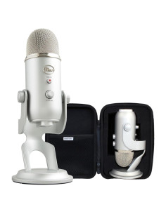 Micrófono USB Logitech Blue Yeti Plata + Estuche Impermeable