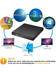 Unidad Externa CD/DVD Blingco GMCDDRIVE11 USB 2.0 Negra 2