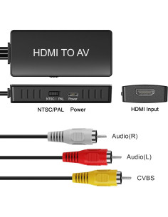 Convertidor HDMI a RCA DigitPro 1080P AV para TV Antiguo 2