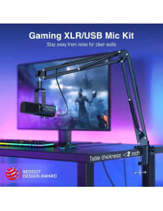 Micrófono Dinámico USB FIFINE AM8 con Soporte y RGB 2