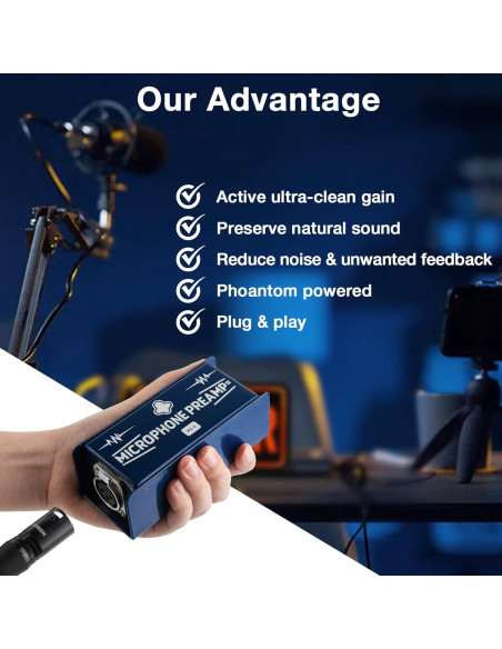 Amplificador de Micrófono Dinámico FC-1 Chkenono 25dB