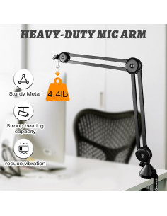 Brazo de Micrófono Sovvid Alta Resistencia 2 kg Ajustable 2