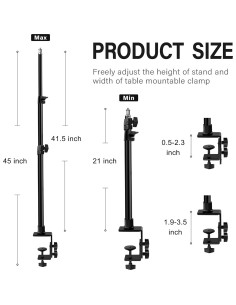Paquete de 2 Soportes de Luz de Escritorio Obeamiu Ajustables 53-114 cm 2