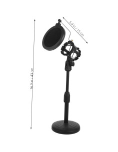 Soporte de Micrófono Ajustable Toyvian con Filtro Pop Negro 2