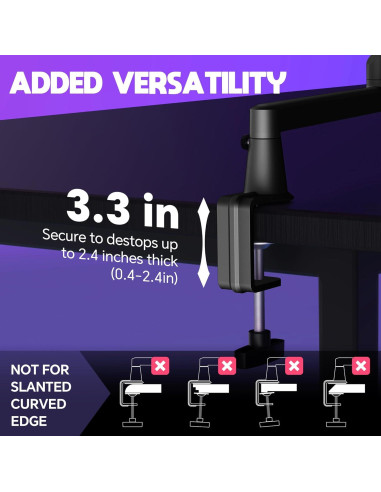 Brazo de Micrófono Ajustable AS17 Negro con Elevador 15cm