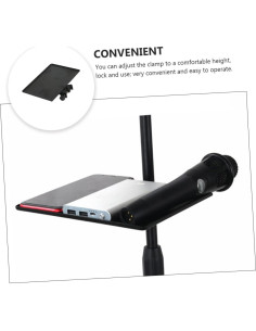 Soporte de Micrófono Ajustable con Bandeja Universal Negra 2