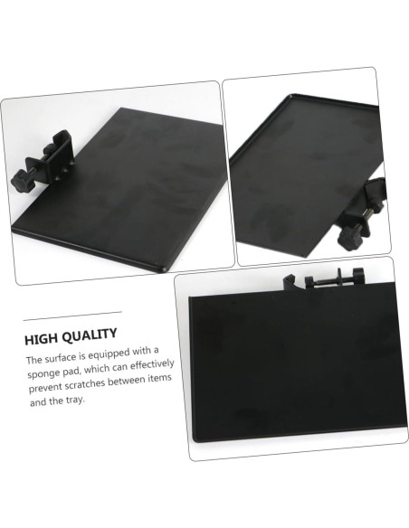 Soporte de Micrófono Ajustable con Bandeja Universal Negra