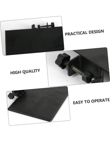 Soporte de Micrófono Ajustable con Bandeja Universal Negra