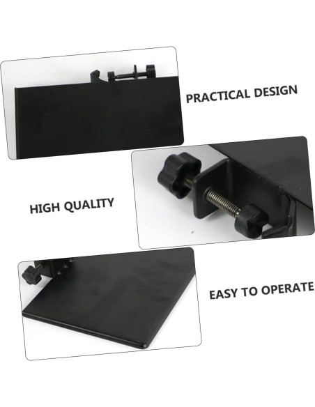 Soporte de Micrófono Ajustable con Bandeja Universal Negra