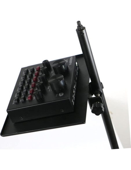 Soporte de Micrófono Ajustable con Bandeja Universal Negra
