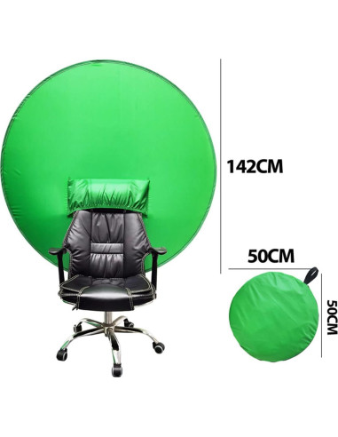 Fondo Redondo Verde Portátil Genérico 142cm Tela Absorbente