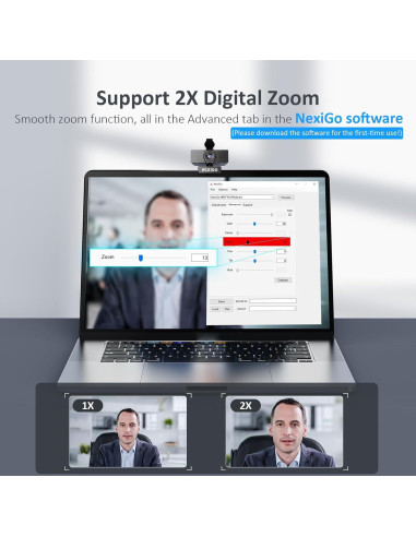 Webcam Full HD 1080P NexiGo N60 Pro con Micrófono y Luz