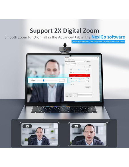 Webcam Full HD 1080P NexiGo N60 Pro con Micrófono y Luz Webcam Full HD 1080P NexiGo N60 Pro con Micrófono y Luz