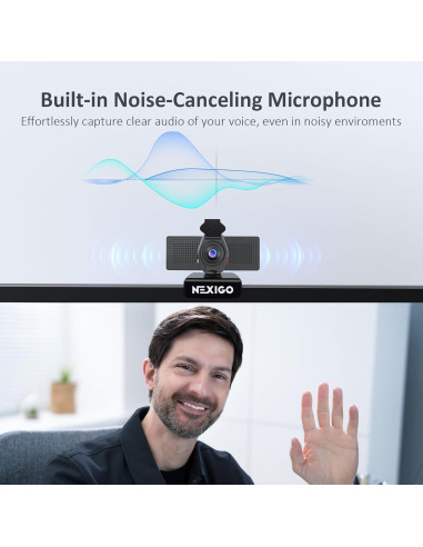 Webcam Full HD 1080P NexiGo N60 Pro con Micrófono y Luz