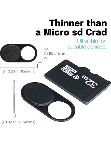 Cubierta de Webcam Deslizante imluckies 6 Pcs Metal 0.05 cm