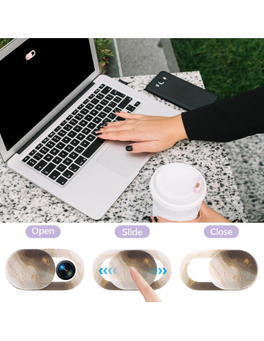 Cubierta de Privacidad Webcam JIYIN 8 Piezas Mármol Ultra Fina