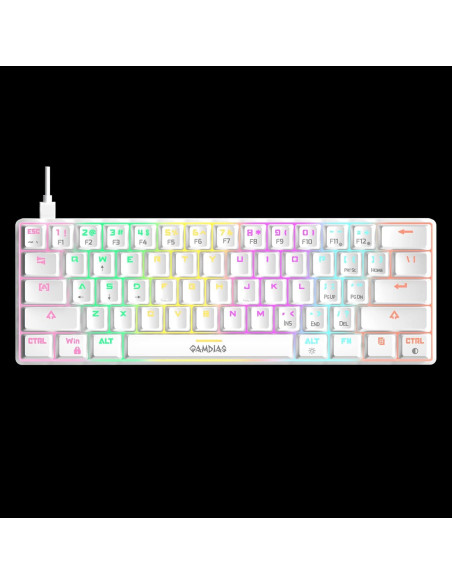 Combo Teclado Mecánico GAMDIAS Hermes E4 RGB + Ratón Ergonómico 12800 DPI + Alfombrilla Extendida