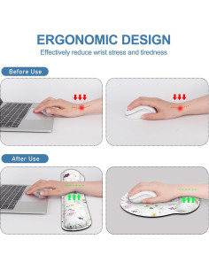 Alfombrilla Ergonómica G JGOO con Reposamuñecas y Posavasos 2