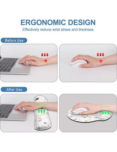 Alfombrilla Ergonómica G JGOO con Reposamuñecas y Posavasos