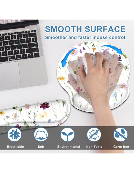 Alfombrilla Ergonómica G JGOO con Reposamuñecas y Posavasos